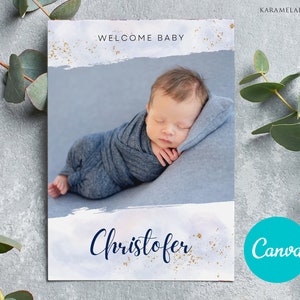 Modello di annuncio di nascita di un neonato per Canva