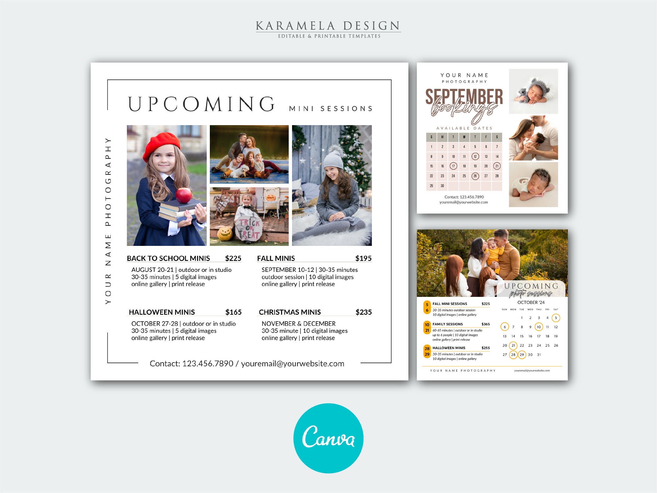 Upcoming Photo Sessions Marketing Template, Photography Bookings Calendar Flyer