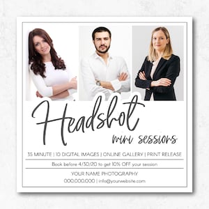 Headshot Mini Session Template Headshot Marketing Template  Photoshop Template