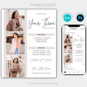 Mini Session Marketing Template: Fotografie Werbetafel (Photoshop, Canva)