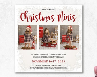 Christmas Mini Sessions Template: Photography Marketing Board (PSD)