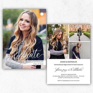 Senior Announcement Card Graduation Announcement Template for Photographers Senior Photo Card Graduation Invitation Photoshop Template