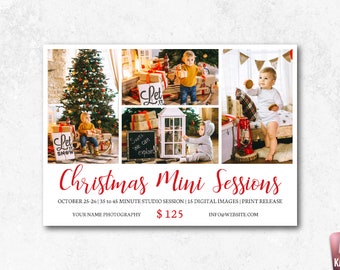 Christmas Mini Sessions Template: Photographer Marketing Board (PSD)
