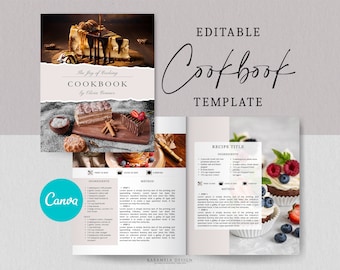Plantilla de libro de cocina moderno: Libro de recetas editable (Canva)