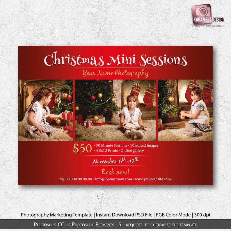Christmas Photography Marketing Photography Mini Template Etsy