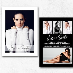 Fashion Model Comp Card Template, Modeling Comp Card, Modeling Agency Card, Model Search