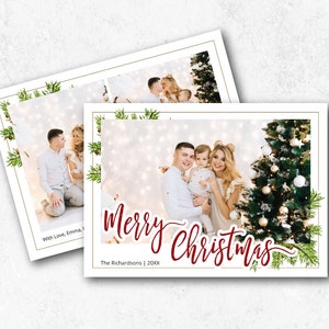 Modello biglietto di Natale 7x5, biglietto di buone feste, biglietto fotografico di buon Natale, modello di biglietto d'auguri, PHOTOSHOP / CANVA