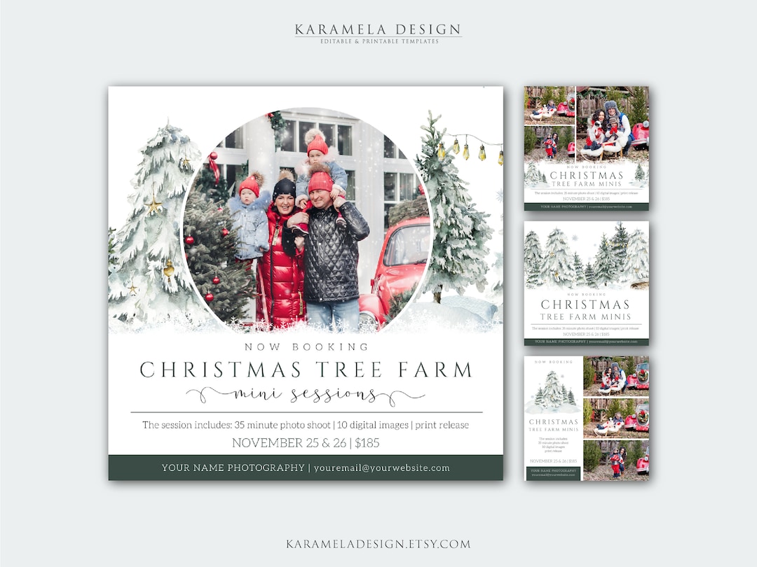 Christmas Tree Farm Mini Session Templates for Photographers, Christmas ...