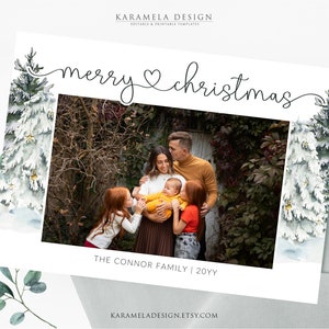Plantilla de tarjeta fotográfica de Feliz Navidad, tarjeta de collage de Felices Fiestas: compatible con Photoshop y Canva
