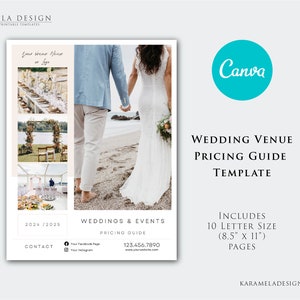 Wedding Venue Pricing Template, Wedding Pricing Packages, Venue Price List, Canva Template