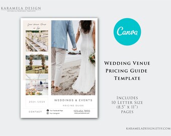 Wedding Venue Pricing Guide: Elegant Canva Template
