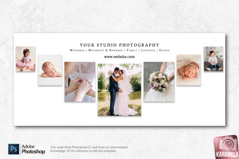 Photo Collage Facebook Cover Template for Photographers Etsy