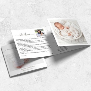Brochure pieghevole quadrata 5x5 per fotografia Modello di prezzo per fotografia di neonati Modello di volantino per fotografia Modello di Photoshop