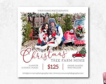 5x5 Christmas Tree Farm Mini Sessions Template Photoshop Template for Photographers