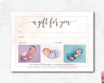 7x5 Gift Card Template for Photographers, Gift Certificate Photoshop Template, Photography Studio Gift Voucher, A Gift for You Template