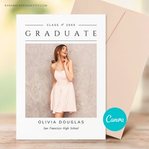 Modèle de faire-part de fin d'études secondaires, Faire-part de fin d'études secondaires, Carte de remise de diplôme, Carte de finissant du secondaire, Modèle canva