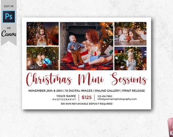 Christmas Mini Sessions Marketing Template: Canva & Photoshop (7x5)