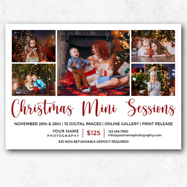 Christmas Sessions Marketing Template for Photographers, Christmas Minis Template, Holiday Mini Sessions, Canva & Photoshop