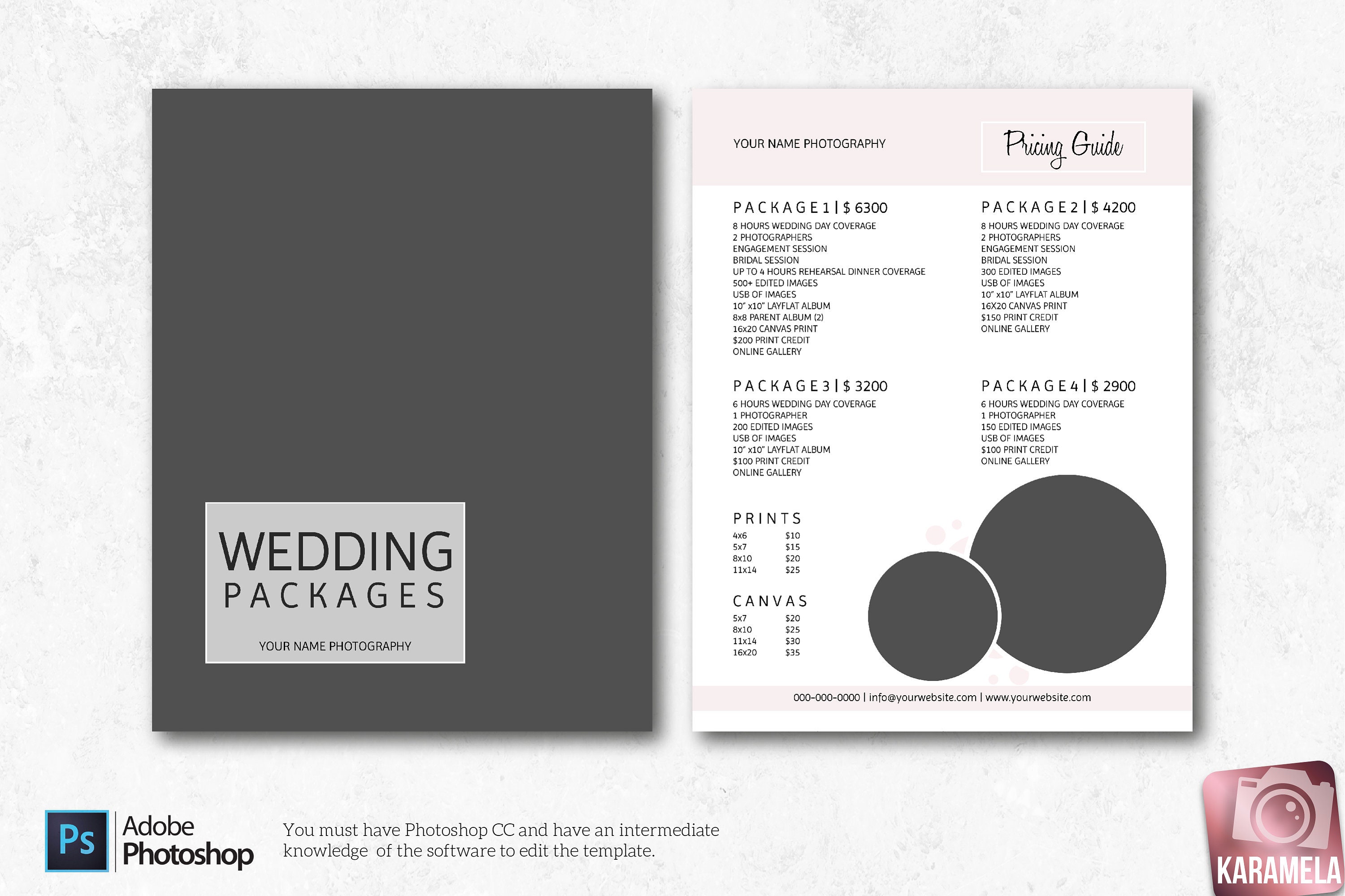 Wedding Photography Packages Template Photography Pricing - Etsy