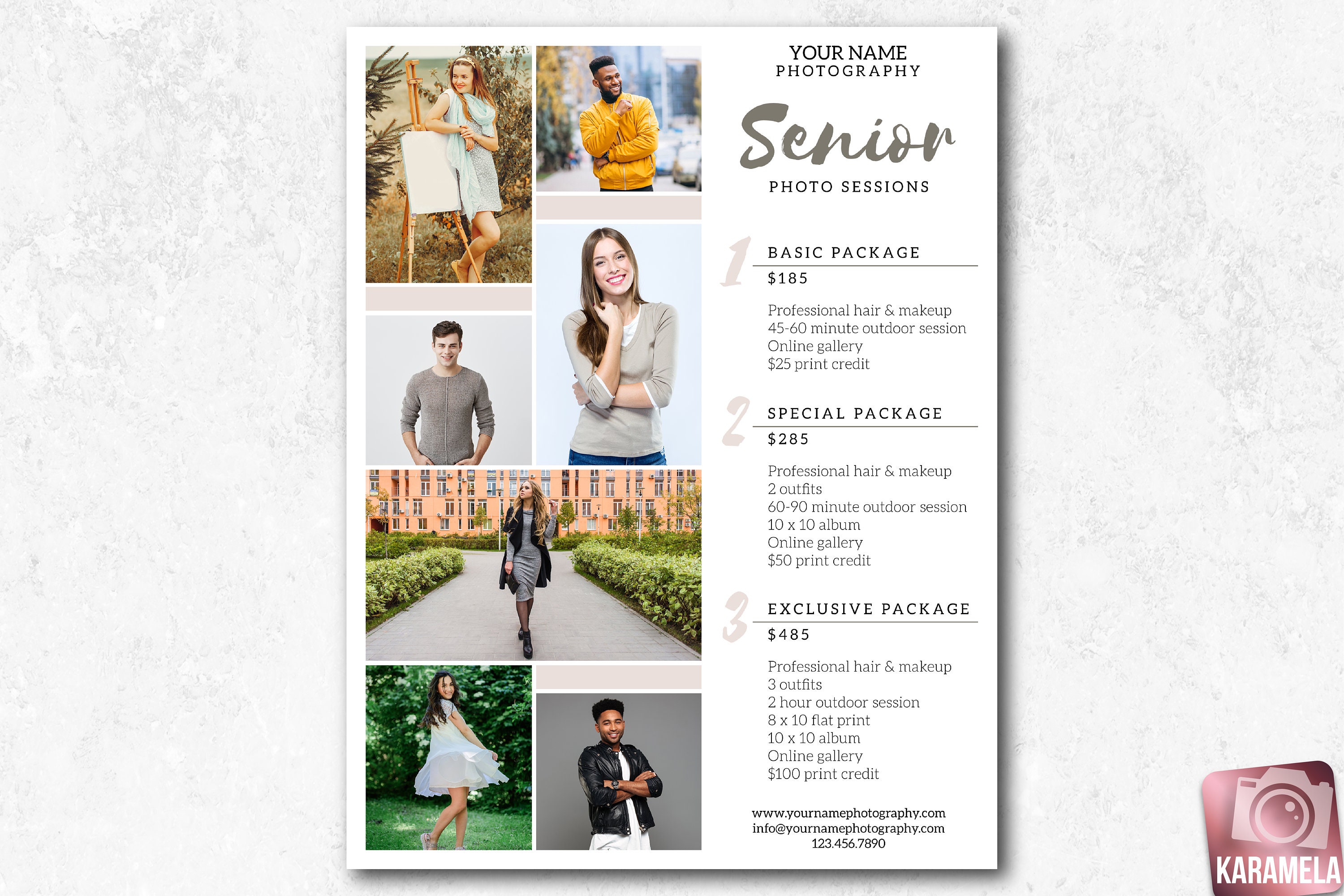 Senior Photography Pricing Guide Template Photographer Price Etsy
