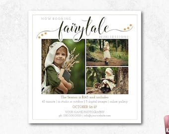 Fairytale Mini Sessions Marketing Template for Photographers Instant Download Photoshop Template Photography Template