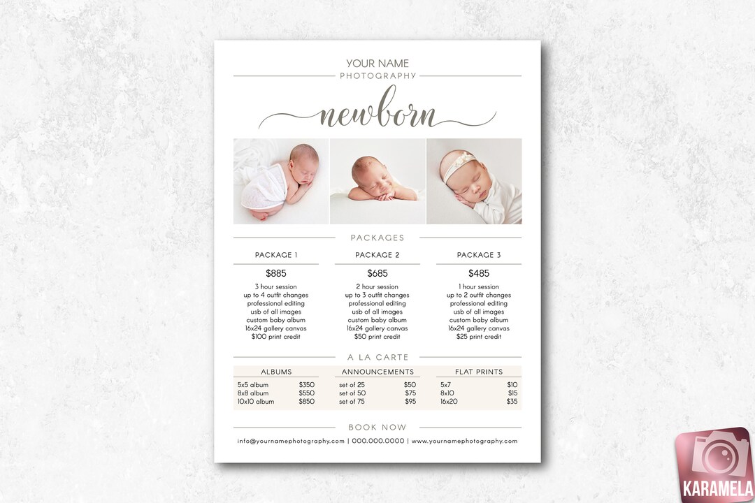 Newborn Photography Pricing Guide Template Newborn Pricing