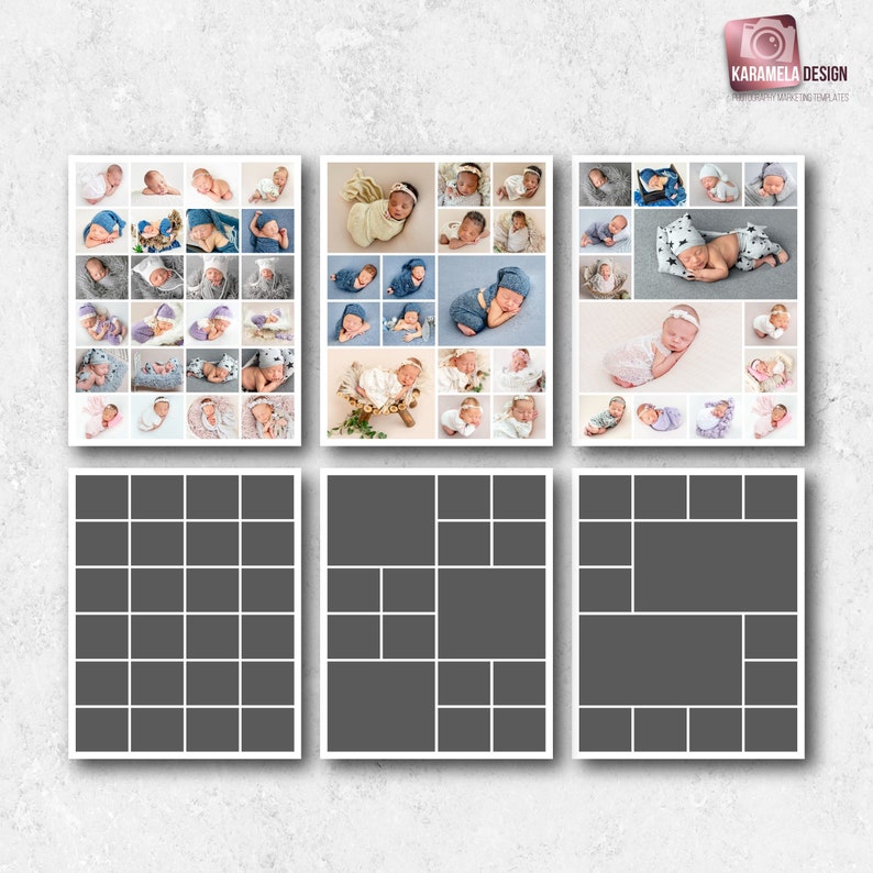 Newborn Photo Collage Template: 8x10 Photoshop Templates (digital ...
