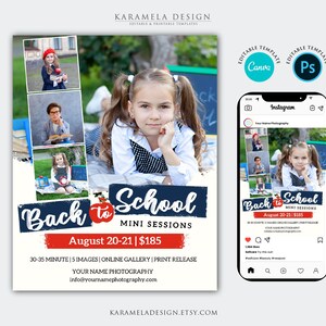 Back to School Mini Sessions Marketing Template for Photographers, Photoshop & Canva