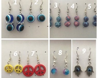 boucle d'oreille perle de couleur