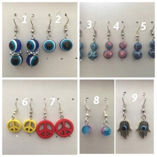 boucle d'oreille perle de couleur