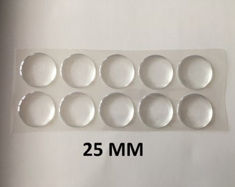 10/20 /40/60... epoxy round self-adhesive cabochon 25 mm *