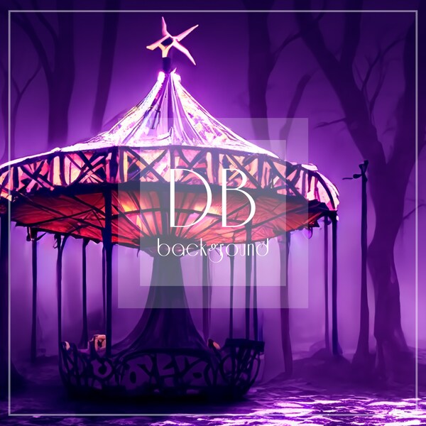 Creepy Carousel Digital Background | Halloween Digital Background | Carousel Digital Background | Composite Background