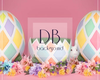 Easter Egg Trio Digital Background 2 Pack | Easter Digital Background | Composite Background | Digital Backdrop