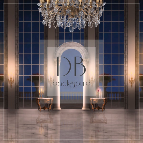 Ballroom Digital Background | Beauty & The Beast Inspired Digital Background | Composite Digital Background | Digital Backdrop