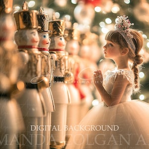 Christmas Digital Background | Nutcracker Digital Backdrop | Portrait, Sugar Plum, Fairy, Nutcracker | Composite Background