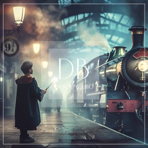 Witch/Wizard Train Station Digital Background | Train Station Digital Backdrop | Magical Train Station Digital Background for Composite