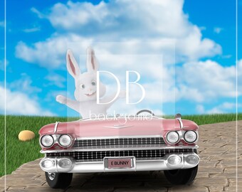 Speedy Bunny Digital Background  |  Easter Digital Background  |  Photoshop Digital Background