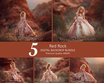 Fondos de fotografía de roca roja: Fondos digitales de escenas desérticas (descarga digital)