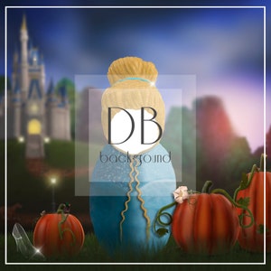 Cinderella Inspired Pumpkin Patch Newborn Digital Background | Baby Girl Digital Background | Newborn Digital Background | Digital Backdrop