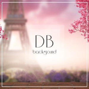 Paris Digitaler Hintergrund | Valentinstag Digitaler Hintergrund | Stadt der Liebe Digitaler Hintergrund | Zusammengesetzter digitaler Hintergrund