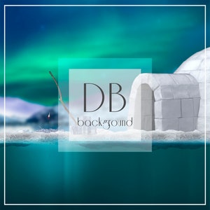 Arktis Angeln Digitaler Hintergrund | Nordlichter Digitaler Hintergrund | Winter Digitaler Hintergrund | Zusammengesetzter digitaler Hintergrund