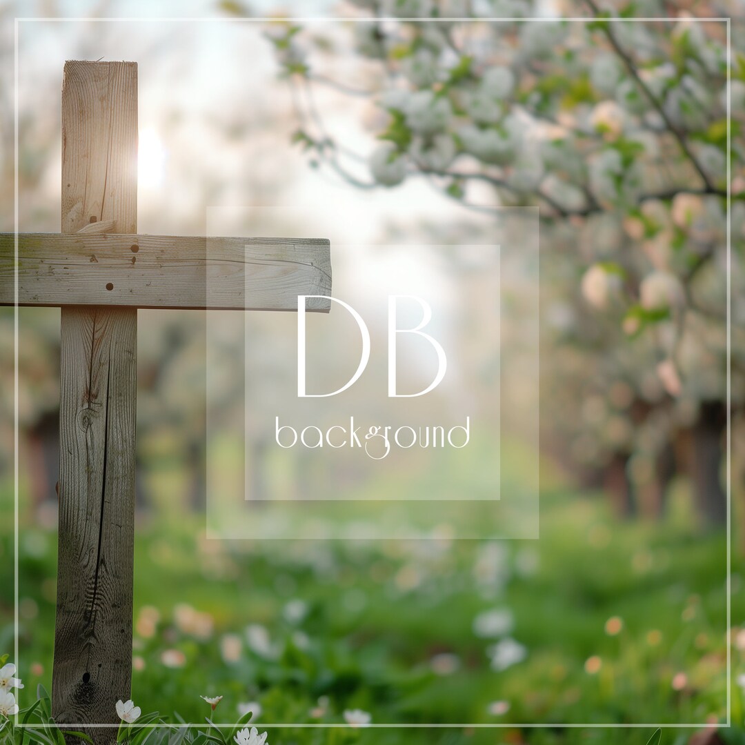 Spring Cross Connection Background Spring Digital Background | Wooden Cross Digital Backdrop | Easter ...