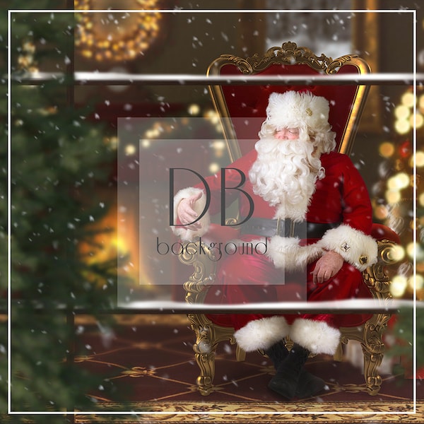 Santa's Lap Digital Background | Santa Digital Background | Christmas Digital Background | Window Overlay | Christmas Digital Backdrop