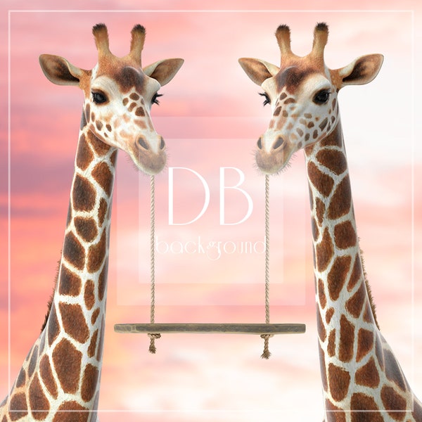 Giraffe Swing Digital Background  |  Photoshop Background | Composite Background | Digital Backdrop