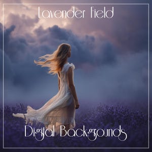 Lavender Field Digital Backgrounds Collection | Artistic Lavender Field Digital Backgrounds | Digital Backgrounds | Summer | Spring | Moody