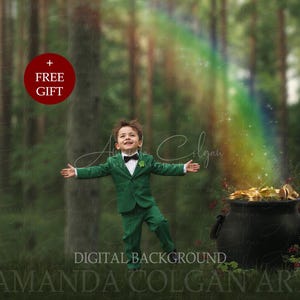 Pot Of Gold Digital Backdrop | Saint Patrick's Day Digital Background