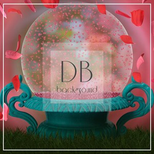 Fondo digital de San Valentín / Fondo digital de globo terráqueo de San Valentín / Fondo en capas / Fondo digital / Fondo compuesto