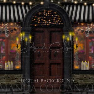 Halloween Digital Backdrop | Spooky Storefront Digital Background | Potions, Magic, Witch, Warlock, Storefront | Background for Composites