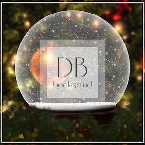 Kerstboom Sneeuwbol Digitale Achtergrond | Kerst digitale achtergrond | Sneeuwbol Digitale Achtergrond | Digitale achtergrond