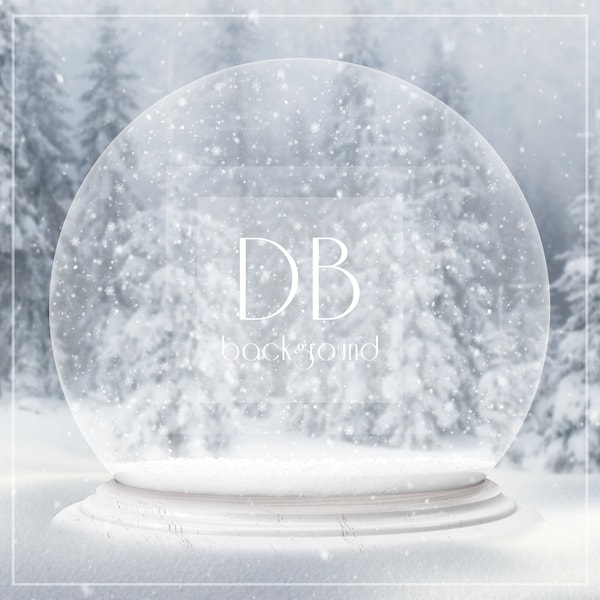 Winter Snow Globe Digital Background | Photoshop Background | Christmas Digital Background